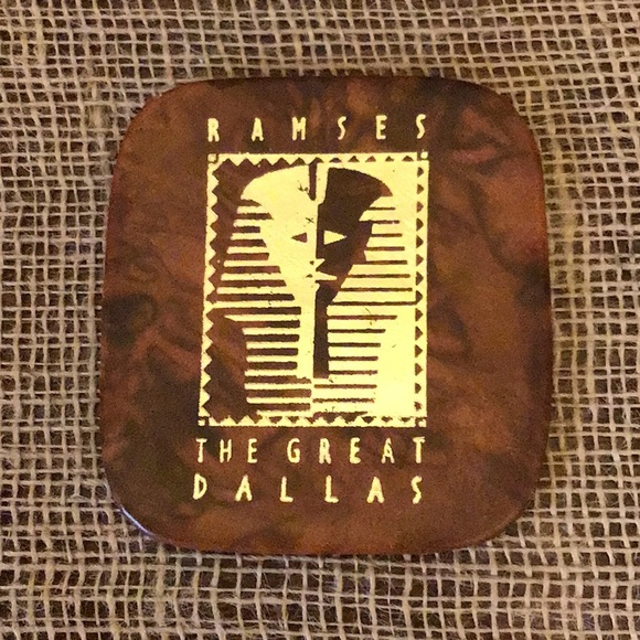 Vintage Ramses the Great set of six coasters with holder. Made in Egypt. - Picture 3 of 10